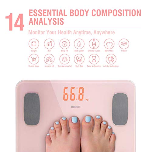 Body Fat Scale Smart BMI Scale Digital Bathroom Wireless Weight Scale, Body C...