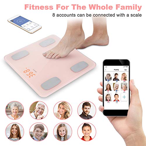 Body Fat Scale Smart BMI Scale Digital Bathroom Wireless Weight Scale, Body C...