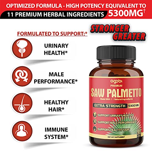 Premium Saw Palmetto Capsules - Equivalent To 5300mg Combined With Ashwagandh...