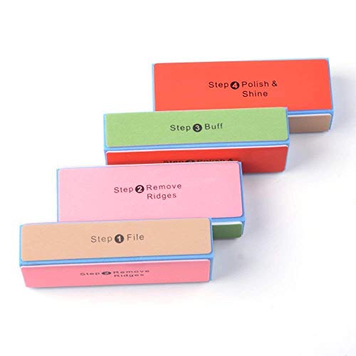 Ahier 10 pcs Nail Buffer, 4 Way Colorful Nail Art Shiner Polisher Buffing San...