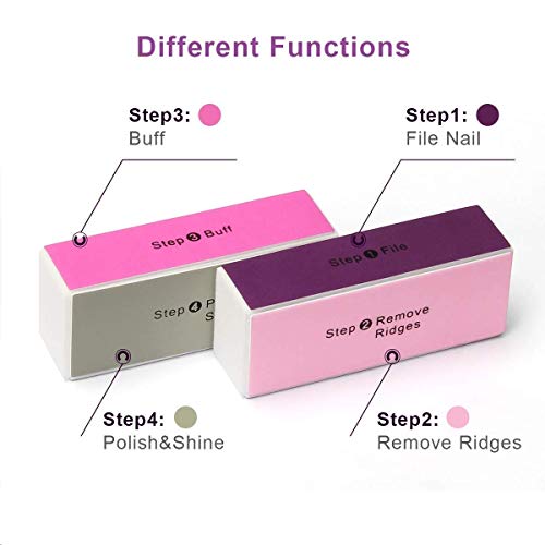 Nail Files and Buffer, Ahier Professional Manicure Tools Kit 6pcs Rectangular...