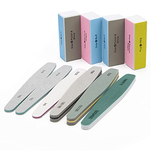 Nail Files and Buffer, Ahier Professional Manicure Tools Kit 6pcs Rectangular...
