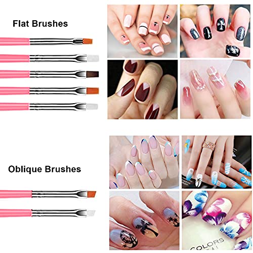 AIBEE 20pcs Nail Art Design Tools, 15pcs Nail Art Brushes Kit with 5pcs Nail ...