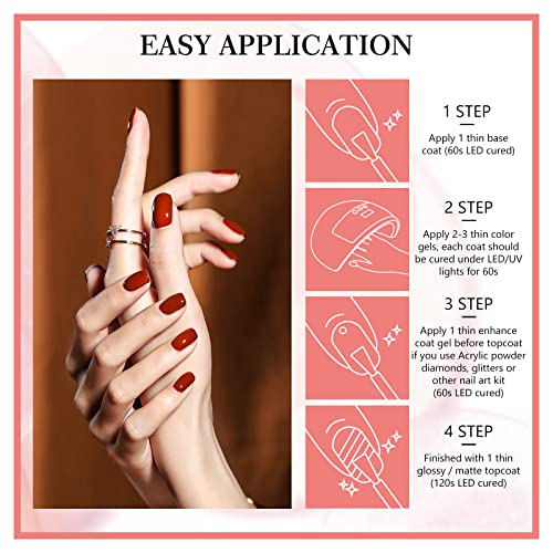 AIBRIT Gel Nail Polish, 20 Colors Gel Polish Set with 4 Pcs Base Coat, No Wip...