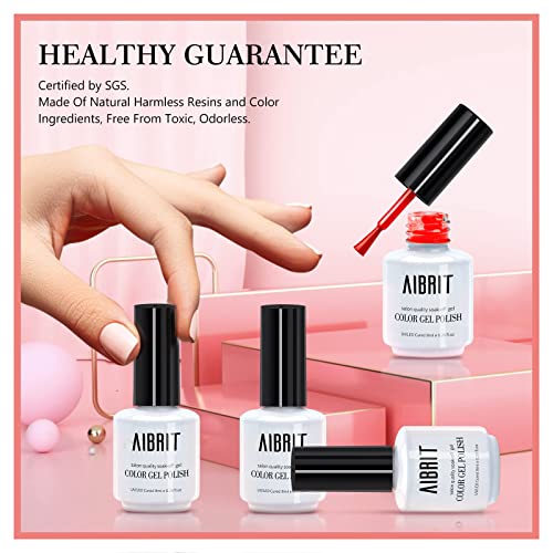 AIBRIT Gel Nail Polish, 20 Colors Gel Polish Set with 4 Pcs Base Coat, No Wip...