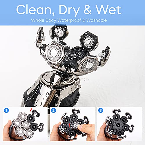 AidallsWellup 7D 5-in-1 Electric Head Shaver for Bald Men - Modern Design Hea...