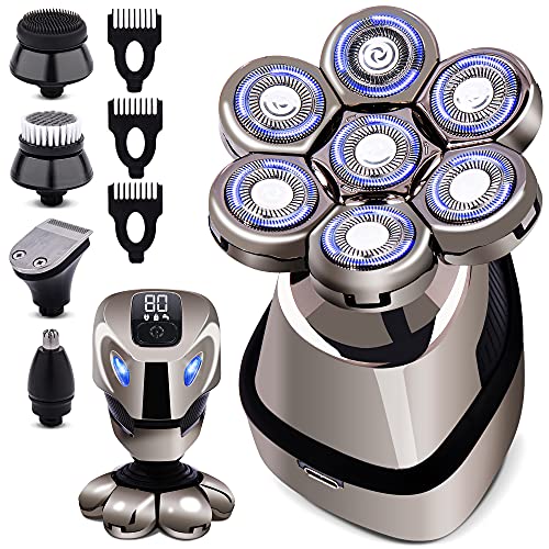 AidallsWellup 7D 5-in-1 Electric Head Shaver for Bald Men - Modern Design Hea...