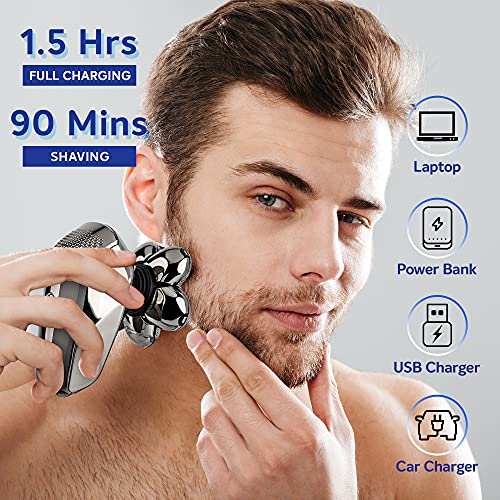 AidallsWellup Men’s 5-in-1 Electric Head Shaver for Bald Men - Head Shaver fo...