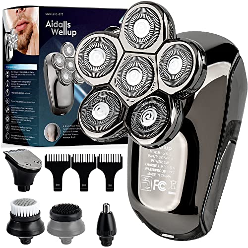 AidallsWellup Men’s 5-in-1 Electric Head Shaver for Bald Men - Head Shaver fo...