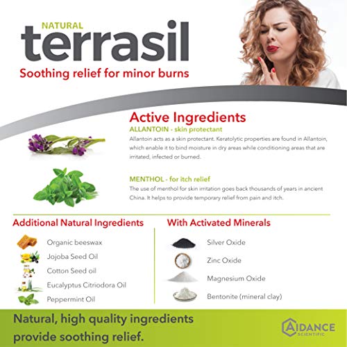 Burn Care Cream by Terrasil - Natural Gentle Ointment Advanced Healing for Mi...