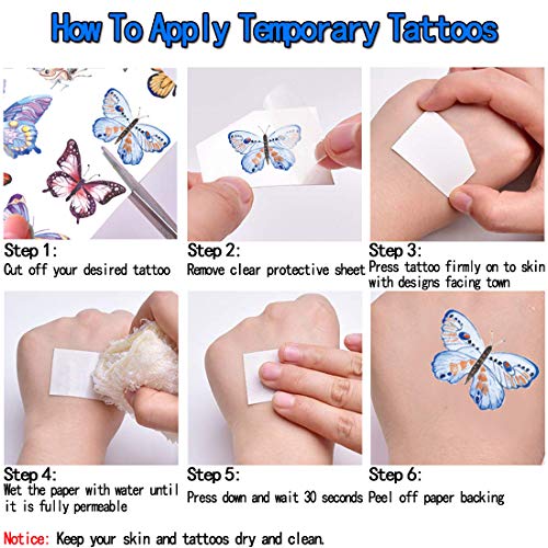 Temporary Tattoos for Kids, Waterproof Birthday Party Supplies Unicorn Mermai...