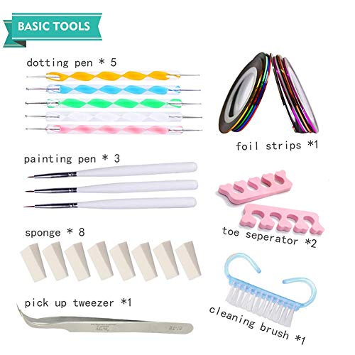 Nail Art Kit, 69Pcs Nail Design Tools Nail Art Brushes, Nail Art Supplies for...