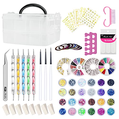 Nail Art Kit, 69Pcs Nail Design Tools Nail Art Brushes, Nail Art Supplies for...