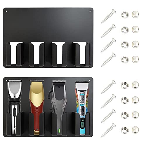 2 Packs Hair Clipper Holder For Barbers Clipper Holder Wall Mount Hair Clippe...