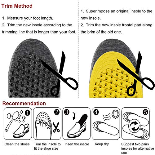 Ailaka 1 Pair Elastic Shock Absorbing Height Increasing Sports Shoe Insoles, ...