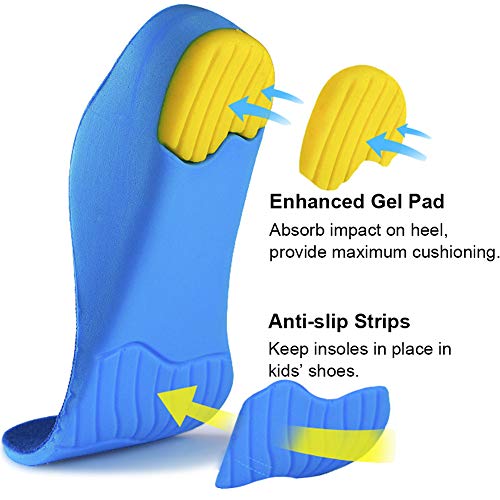 Ailaka Kids Orthotic Cushioning Arch Support Shoe Insoles, Children Pu Foam I...