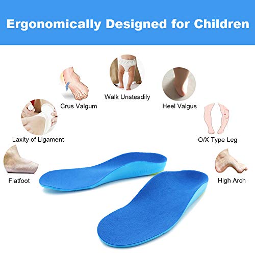 Ailaka Kids Orthotic Cushioning Arch Support Shoe Insoles, Children Pu Foam I...