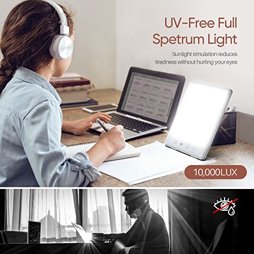 Light Therapy Lamp, AILAMEY Sun lamp with 5 Color Temperature, 5 Adjustable B...