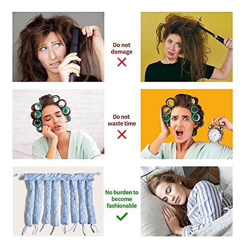 Heatless Curling Rod Headband，Lazy Curling Tool for Long HairSoft Silk Sleep...