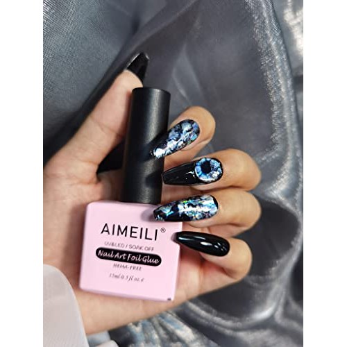 AIMEILI Nail Foil Nail Art Foil Glue Gel for Foil Stickers Nail Glue Transfer...