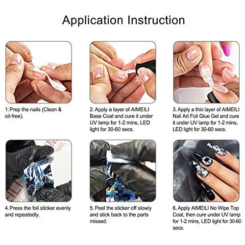 AIMEILI Nail Foil Nail Art Foil Glue Gel for Foil Stickers Nail Glue Transfer...