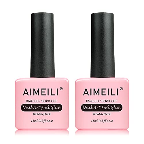 AIMEILI Nail Foil Nail Art Foil Glue Gel for Foil Stickers Nail Glue Transfer...