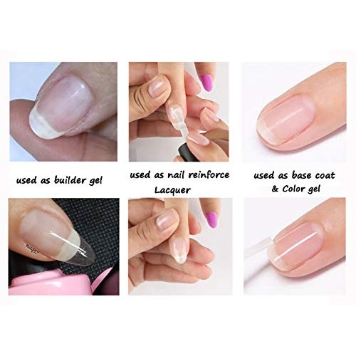 AIMEILI Nude Pink Builder Base Gel for Nails, No Need Slip Solution Builder E...
