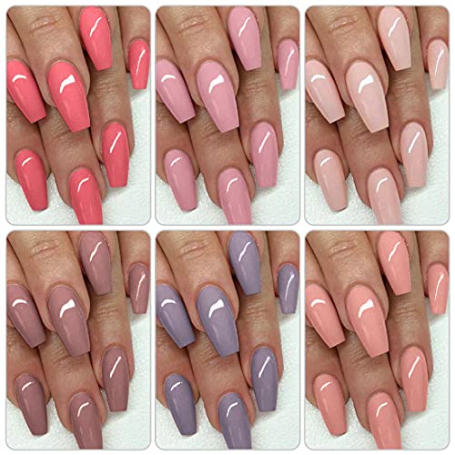 AIMEILI Soak Off Gel Nail Polish Gifts for Holiday Day, Pastel Pink Nude Colo...