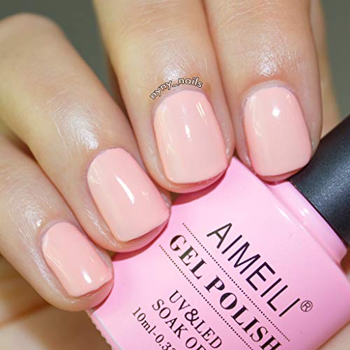 AIMEILI Soak Off Gel Nail Polish Gifts for Holiday Day, Pastel Pink Nude Colo...