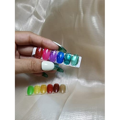 AIMEILI Soak Off Jelly Transparent Gel Nail Polish Pink Blue Red Purple Rainb...