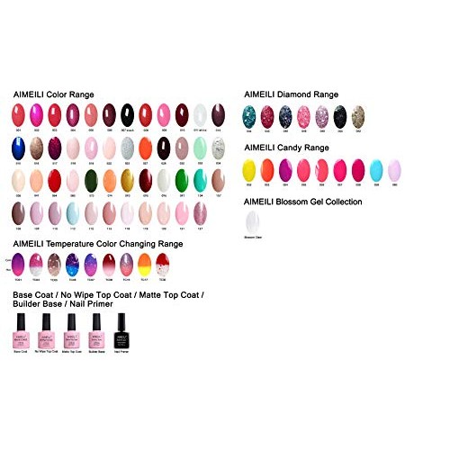 AIMEILI Soak Off UV LED Gel Nail Polish Natural Sheer Pink Color Gel Set Of 4...