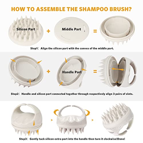 AIMIKE Hair Scalp Massager Shampoo Brush, Soft Silicone Scalp Brush Hair Scru...