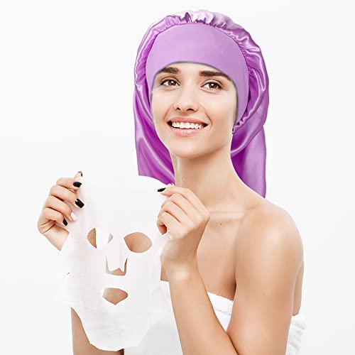 4 Pieces Extra Large Satin Sleep Cap for Long Hair,Long Dreadlock Night Sleep...