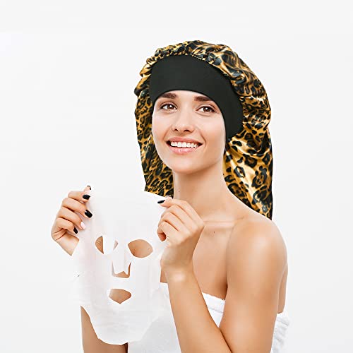 4 Pieces Satin Sleep Cap for Curly Hair and Dreadlock, Long Braids Sleeping B...