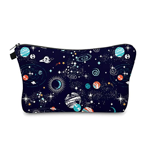 Cute Travel Makeup Bag Cosmetic Bag Small Pouch Gift for Women (Space)