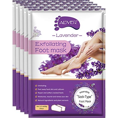 Foot Peel Mask 5 Pack, Lavender Exfoliating Foot Masks, Baby Foot Peel Soft S...