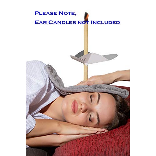 4 Ear Candling Treatment Towels with 20 pcs Ear Candling Protective Discs, Gr...
