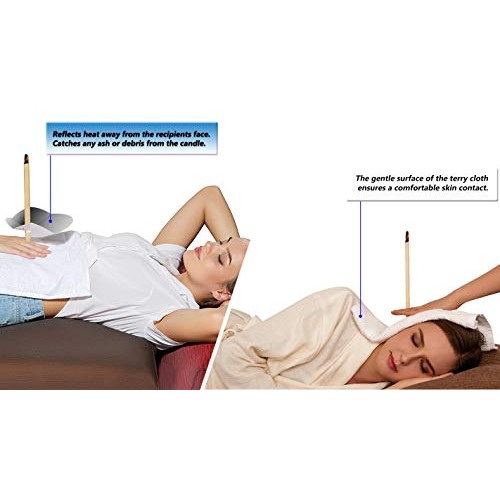 4 Ear Candling Treatment Towels with 20 pcs Ear Candling Protective Discs. Pl...