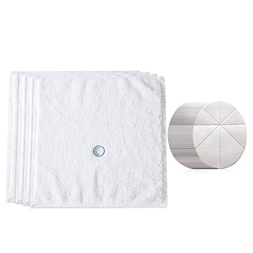 4 Ear Candling Treatment Towels with 20 pcs Ear Candling Protective Discs. Pl...