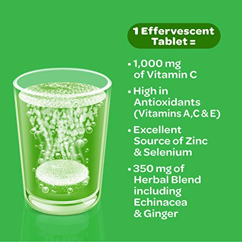 Airborne Lemon Lime Effervescent Tablets, 10 count - 1000mg of Vitamin C - Im...