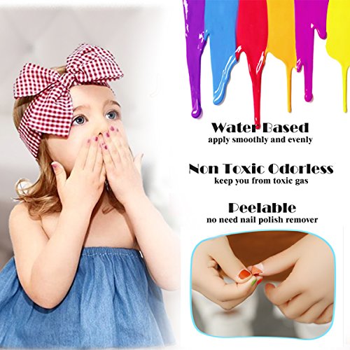 Airdom Kids Nail Polish Set- Non-Toxic Water-Based Odorless Peel Off Natural ...