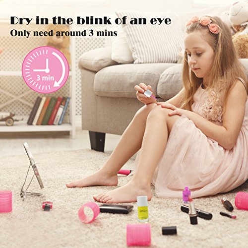 Airdom Kids Nail Polish Set- Non-Toxic Water-Based Odorless Peel Off Natural ...