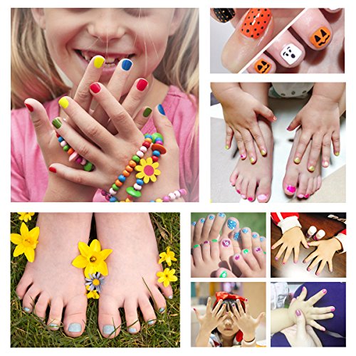 Airdom Kids Nail Polish Set- Non-Toxic Water-Based Odorless Peel Off Natural ...