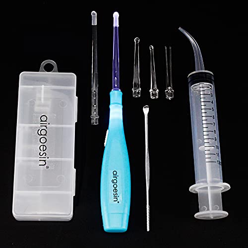Airgoesin™ Upgraded Tonsil Stone Remover Tool or Earwax Removal, Blue, 5 Tips...