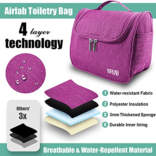 Toiletry Bag for Women, Airlab Hanging Large Travel Makeup bag/Cosmetic Bag w...