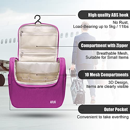 Toiletry Bag for Women, Airlab Hanging Large Travel Makeup bag/Cosmetic Bag w...