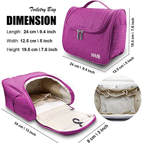 Toiletry Bag for Women, Airlab Hanging Large Travel Makeup bag/Cosmetic Bag w...