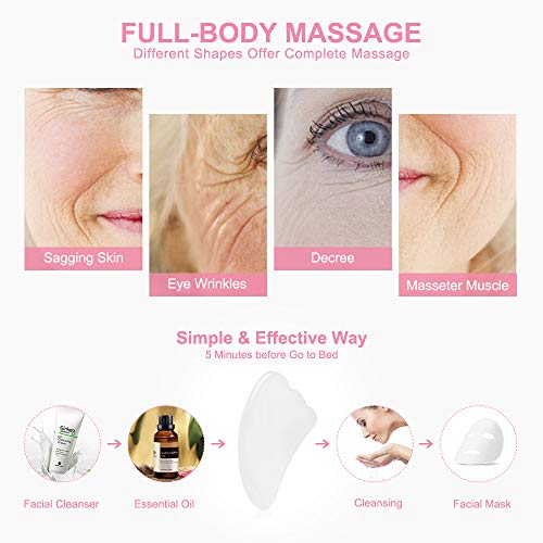 airogym 4 Pack Gua Sha Scraping Massage Tool, Natural Stone Gua Sha Board for...