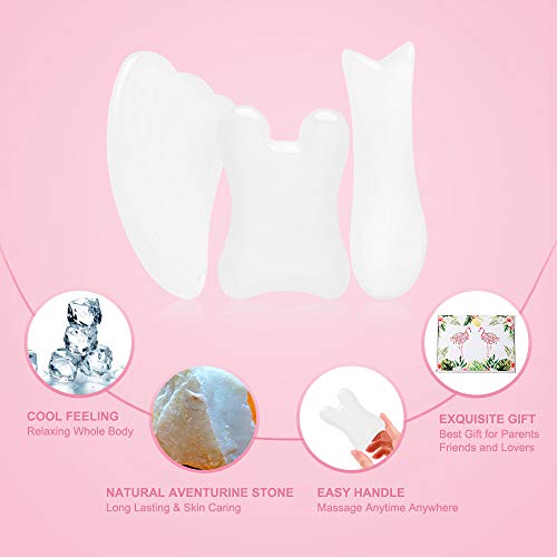 airogym 4 Pack Gua Sha Scraping Massage Tool, Natural Stone Gua Sha Board for...