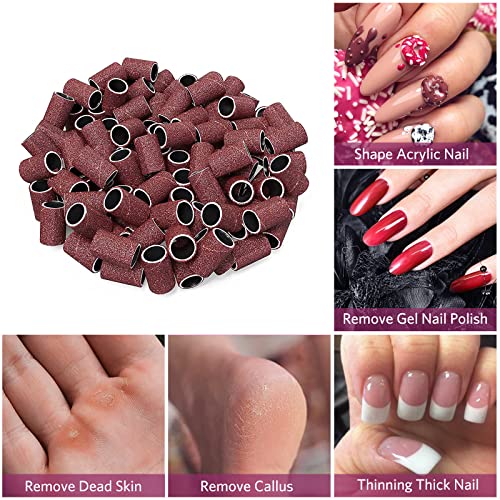 AIRSEE 100Pcs Sanding Bands 180 Grit Professional Nail Manicure Electric File...